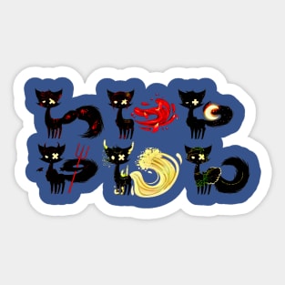 Scary Black Cats Sticker